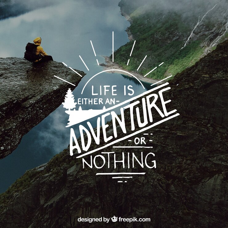 Free Vector creative lettering and quote design on nature background