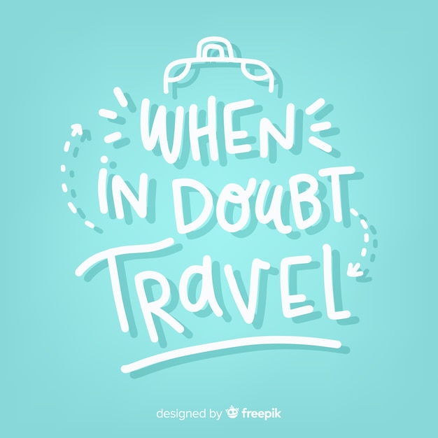 Free vector creative lettering with travel concept