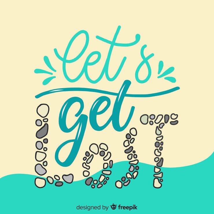 Free Vector creative lettering with travel concept