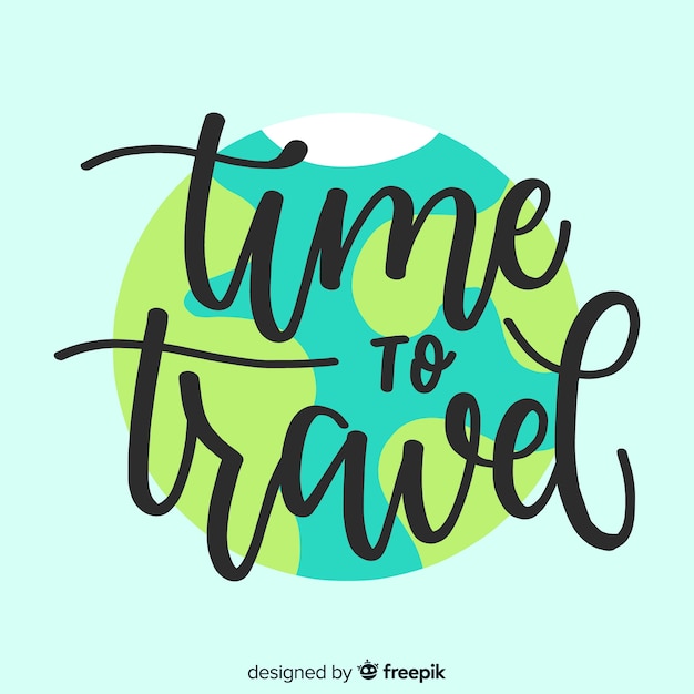 Creative lettering with travel concept