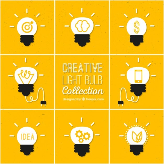 Free Vector creative light bulbs collection