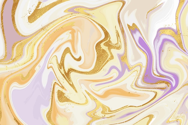 Творческий жидкий мрамор фон с золотой глянцевой текстурой