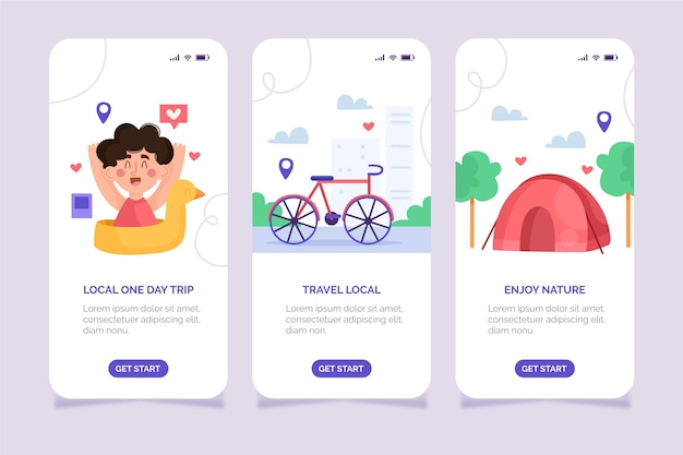 Creative local tourism app interface