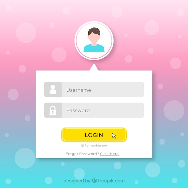 Free vector creative login form template