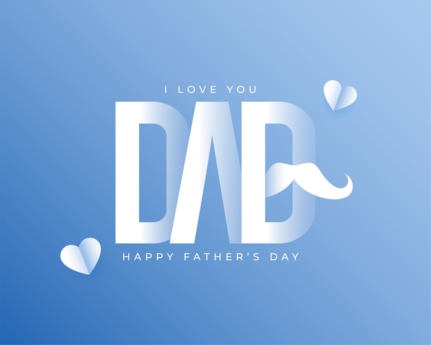 Free vector creative love you dad message on father's day celebration