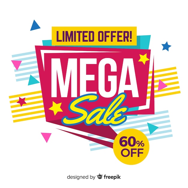 Free vector creative mega sale banners concept