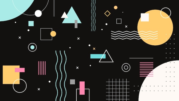 Free vector creative memphis geometric wallpaper