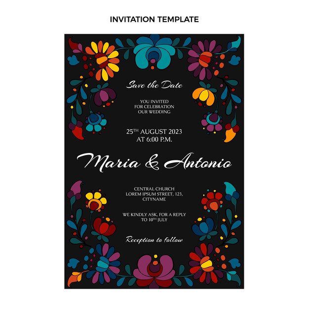 Creative mexican wedding invitation