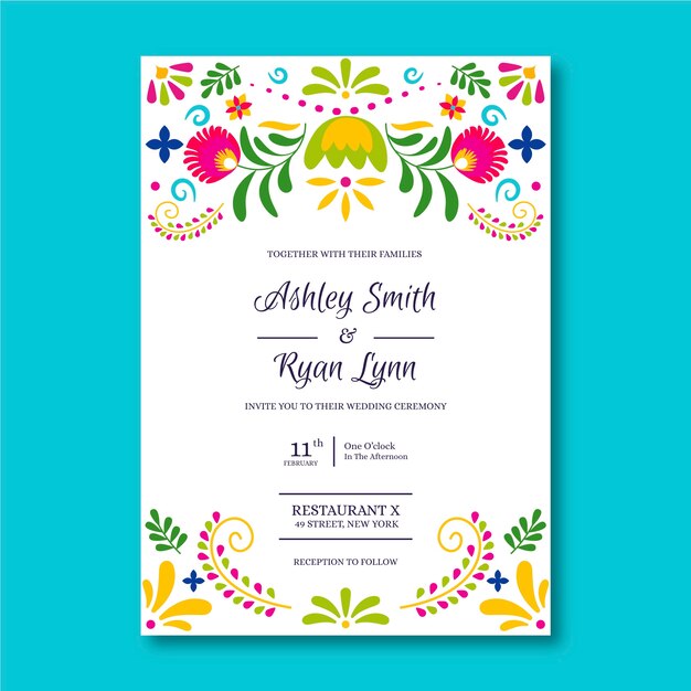 Creative mexican wedding invitation