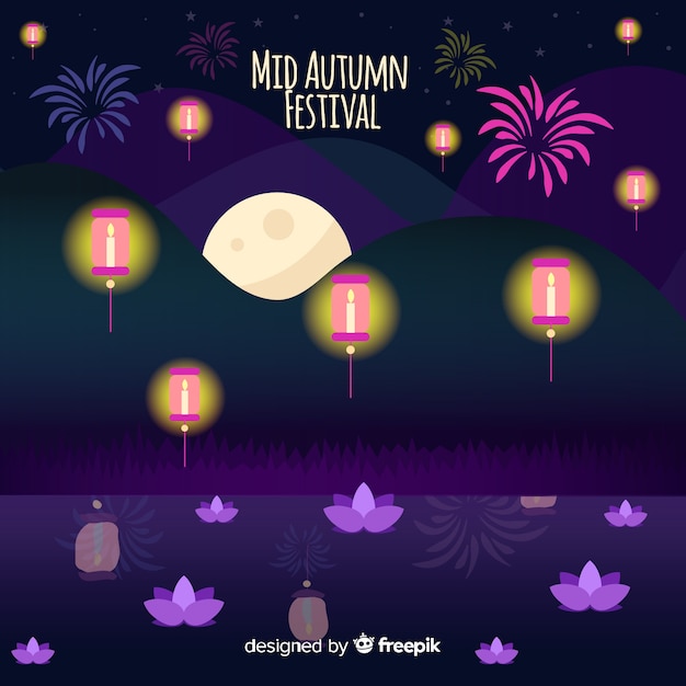 Free vector creative mid autumn festival background