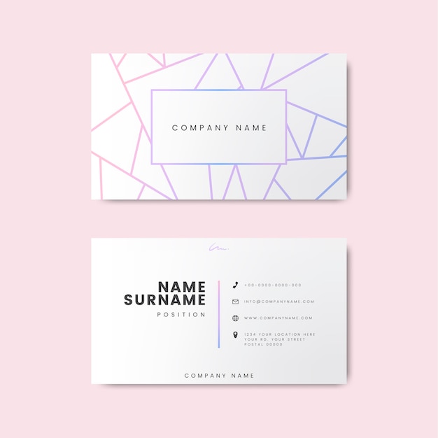 Free vector creative minimal and modern business card design featuring geometric shapes