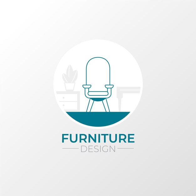 Creative minimalist furniture logo template