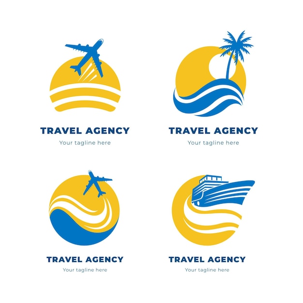 Free vector creative minimalist travel logos