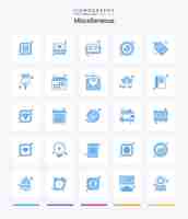 無料ベクター クリエイティブ その他 25 青いアイコン パックお気に入りの本ソリューション プラグインなど