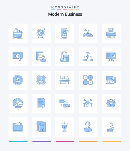 Creative Modern Business 25 모바일 라이브 채팅 목표 채팅 미션과 같은 파란색 아이콘 팩