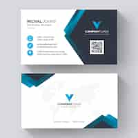 Free vector creative modern business card template with black and blue details