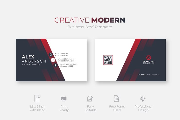 Free Vector creative modern business card template