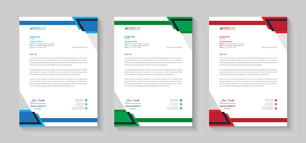 Free vector creative modern clean business letterhead design corporate letterhead template