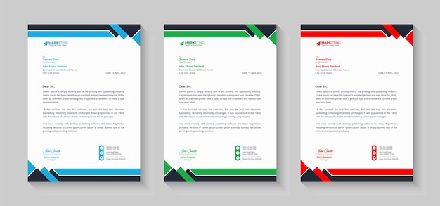 Free vector creative modern clean business letterhead design corporate letterhead template