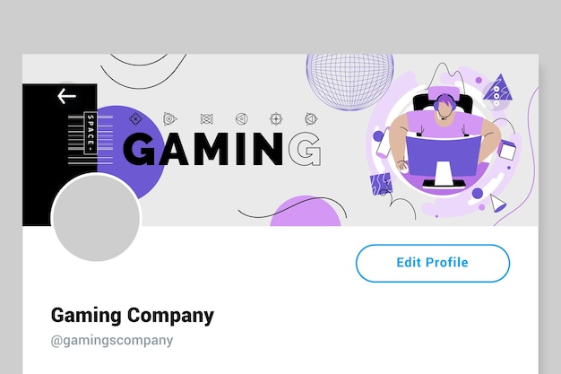 Creative modern gaming twitter header