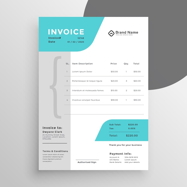 creative modern invoice template design