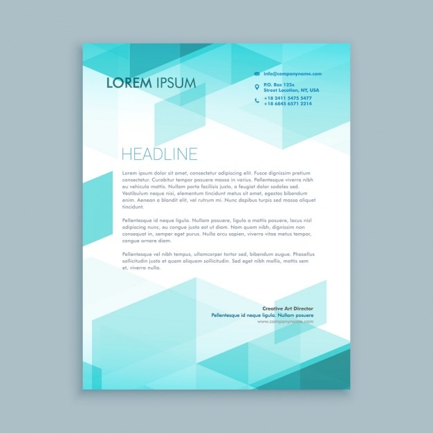 Free vector creative modern letterhead template with abstract shapes