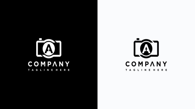 Креативная монограмма буква а фотография дизайн логотипа premium векторы