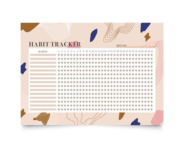 creative monthly habit tracker template