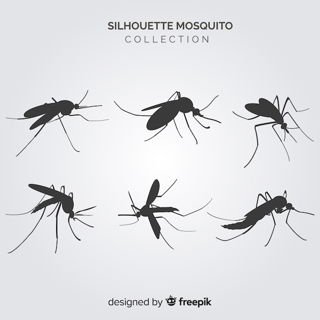 無料ベクター クリエイティブな蚊のシルエットコレクション