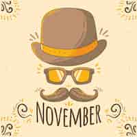 Free vector creative movember design with hat