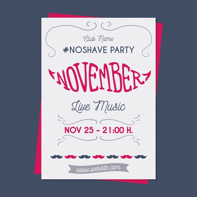 Vettore gratuito poster movember creativo