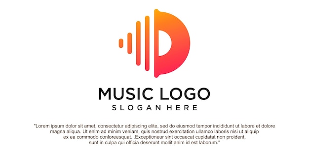 現代​の​ビジネス​会社​の​ブランドロゴデザインベクトルイラスト​の​ため​の​創造的​な​音楽​の​ロゴ