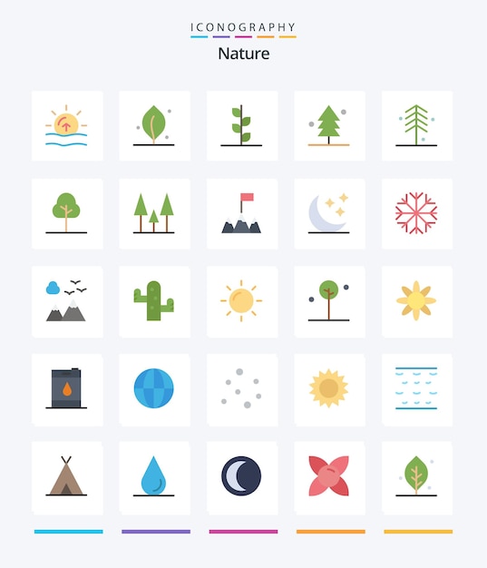 Creative Nature 25 Flat icon pack Such As flag nature garden forest greenery