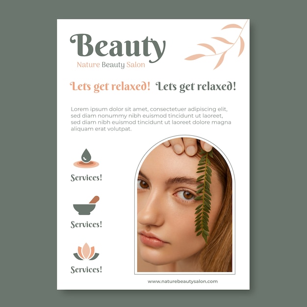 Free vector creative nature beauty salon flyer