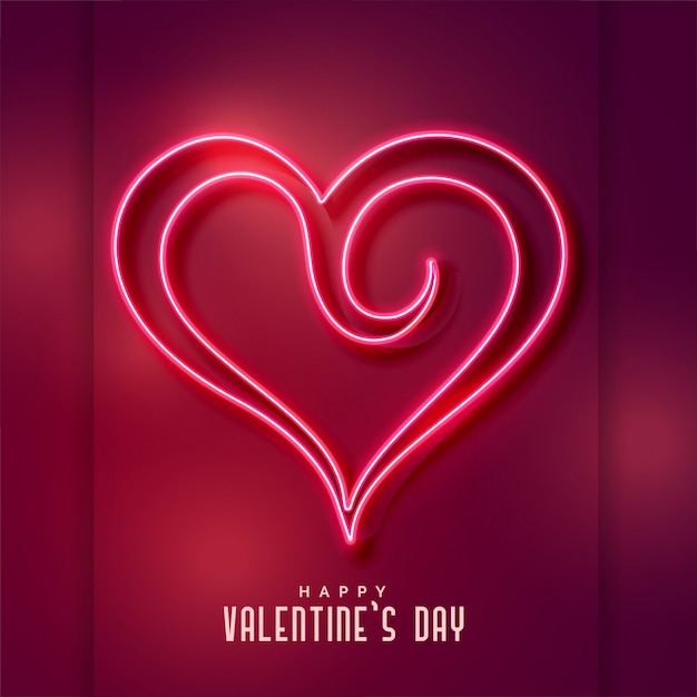 Creative neon heart shape background