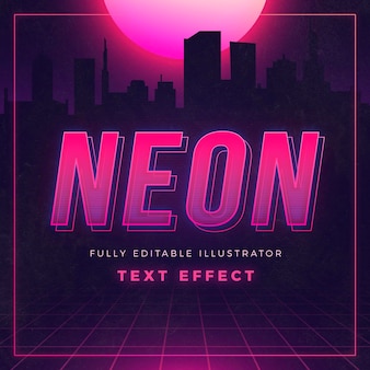 Creative neon text effect Free Vector