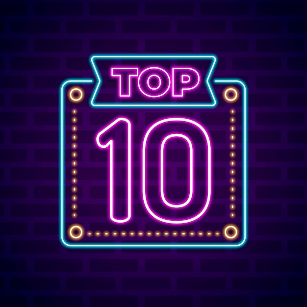 Creative neon top ten sign