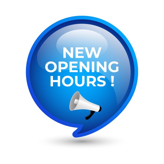 Free vector creative new opening hours sign in gradient