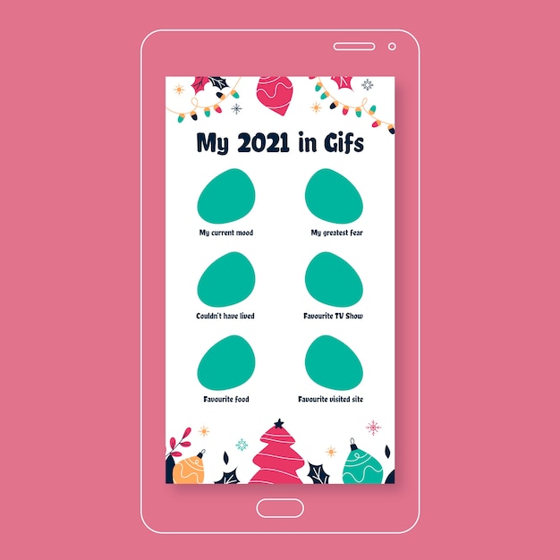 Free vector creative new year in gifs instagram story