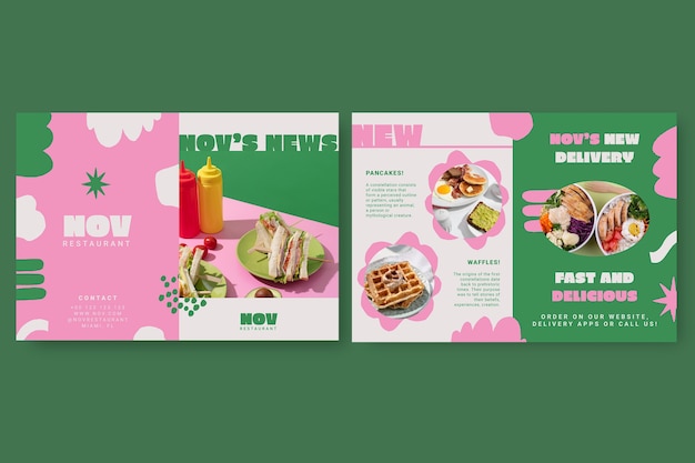 Free vector creative nov restaurant brochure