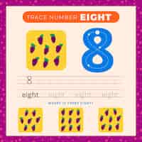 Free vector creative number eight worksheet