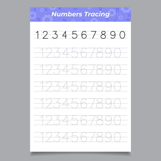 クリエイティブ番号トレースワークシートテンプレート