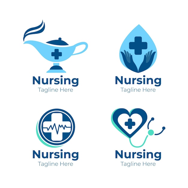 Free vector creative nurse logo templates