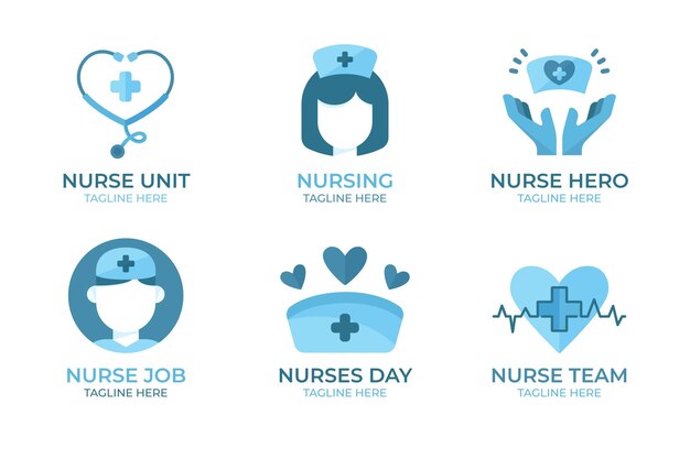 Креативные шаблоны логотипов медсестры