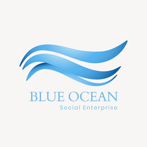 Креативный шаблон логотипа океана, водная иллюстрация для бизнес-вектора