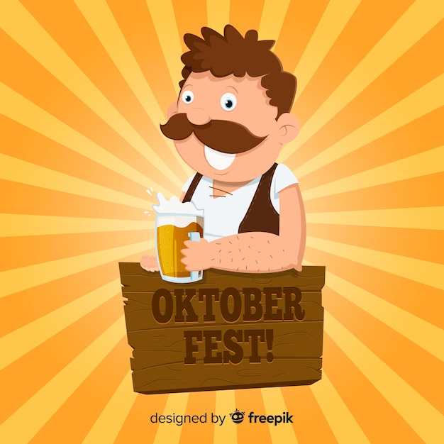 Vettore gratuito sfondo creativo più oktoberfest