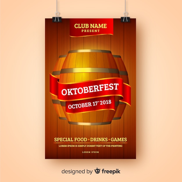 Free vector creative oktoberfest cover template