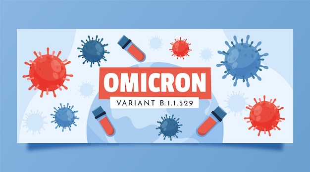 Free vector creative omicron variant banner