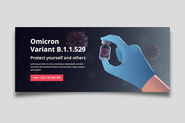 Vettore gratuito banner variante creativa omicron