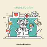 Vettore gratuito design medico creativo online con icone